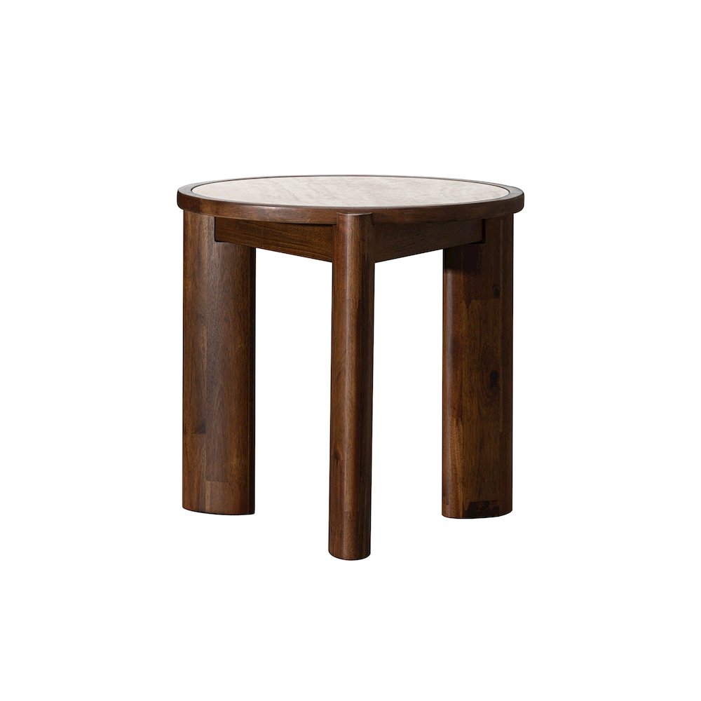 Remix Round Side Table - Travertine. Picture 4
