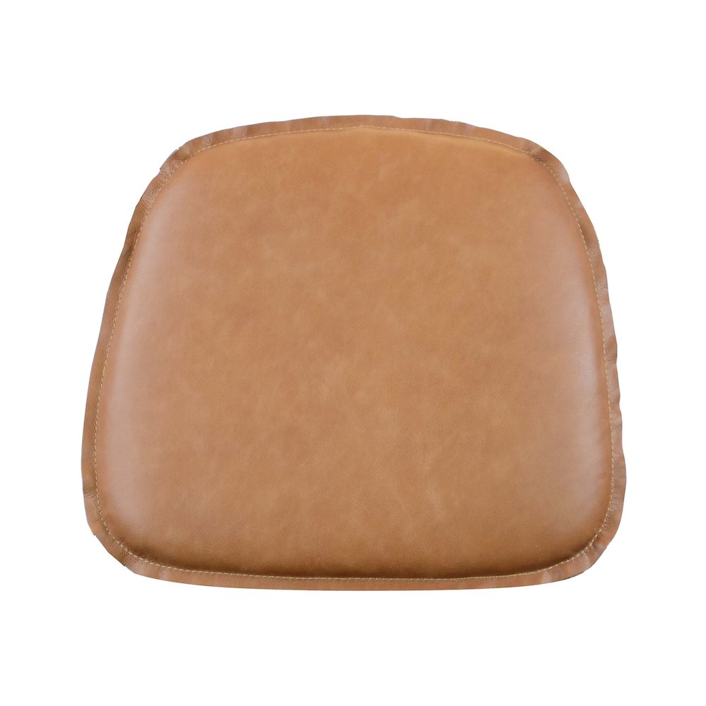 Metal Crossback Leather Cushion Seat - Cognac. Picture 1