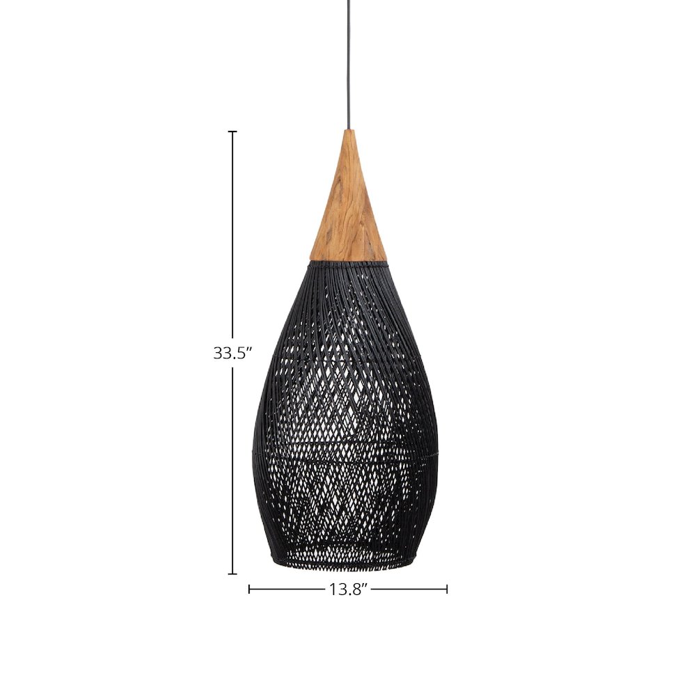 D-Bodhi Horn Pendant Large - Black. Picture 3