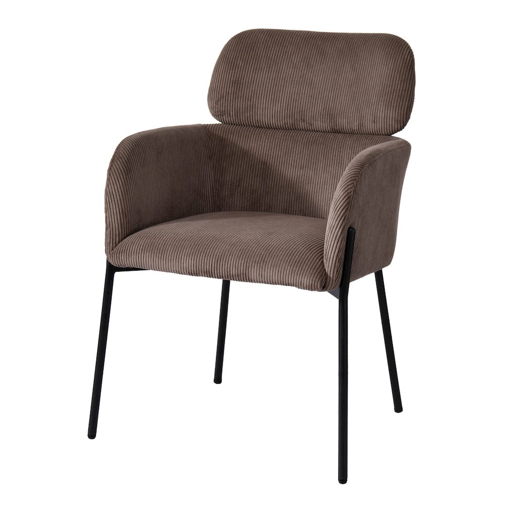 Allegra Dining Chair - Corduroy Brown. Picture 1