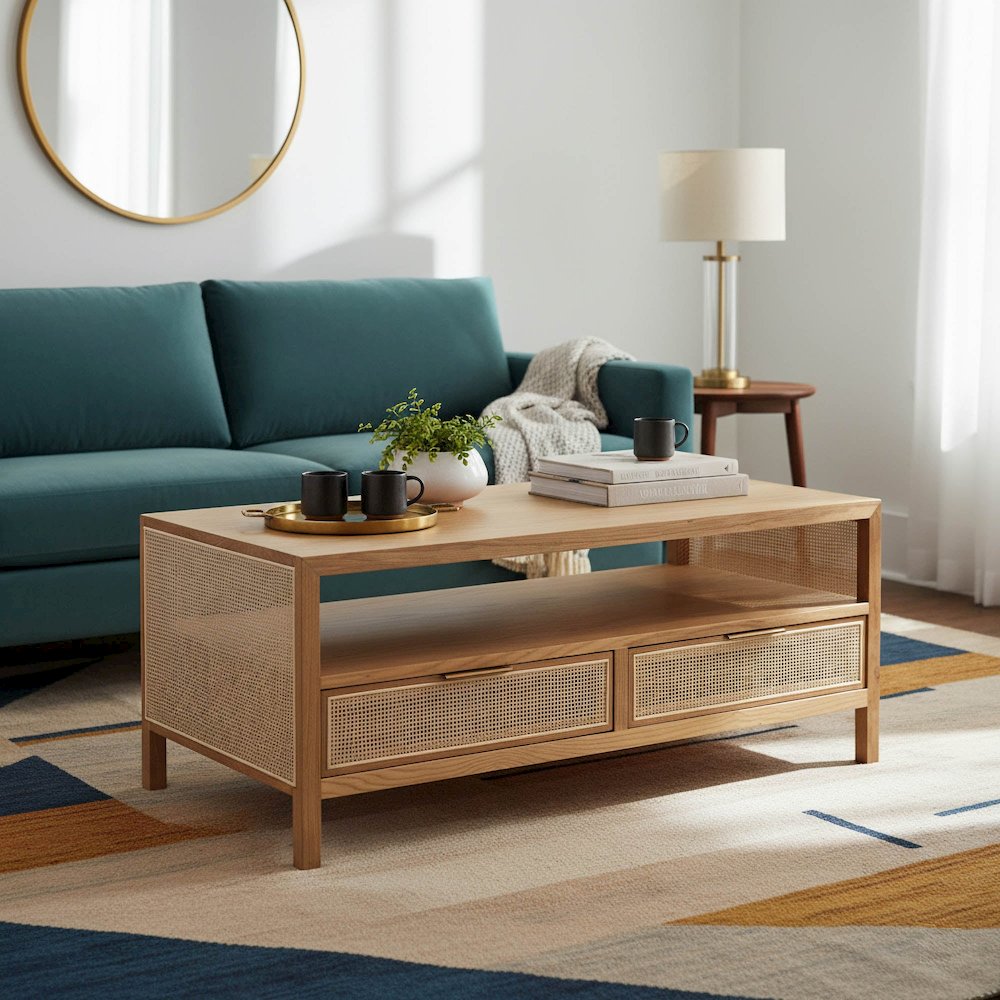 Rattan Coffee Table - Natural. Picture 2