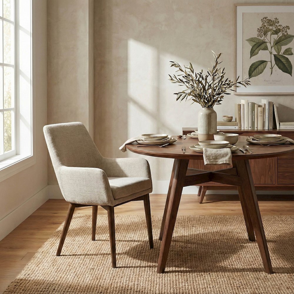Fritz Arm Dining Chair - Taupe. Picture 2