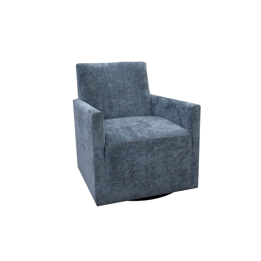 Riley Swivel Club Chair - Aqua Chenille. Picture 1