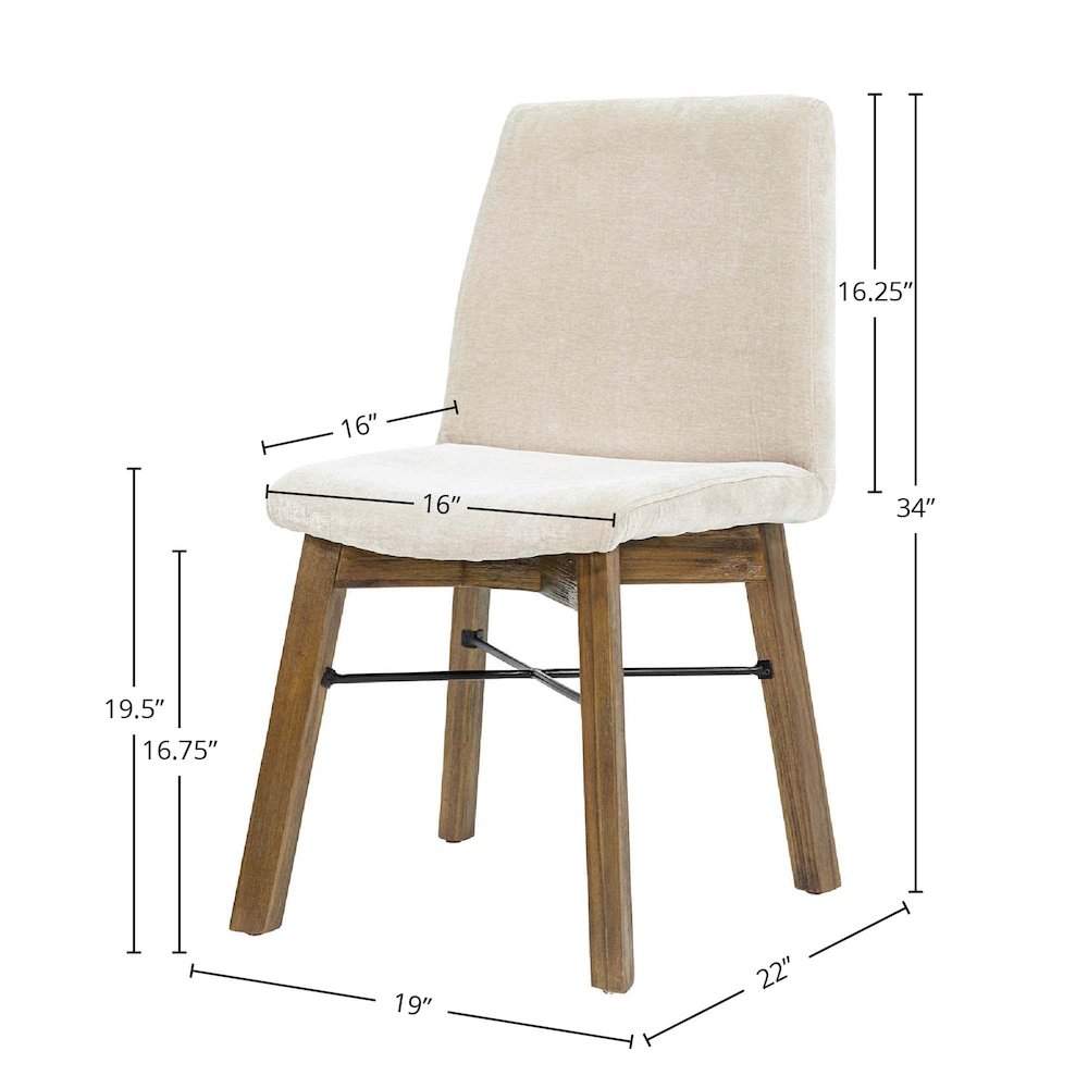 Gia Dining Chair - Warm Pecan - Sand. Picture 3