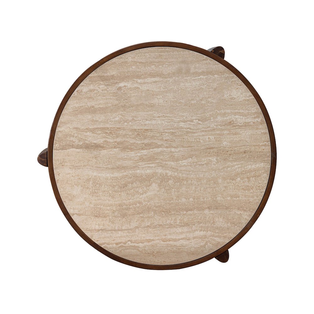 Remix Round Coffee Table - Travertine. Picture 7