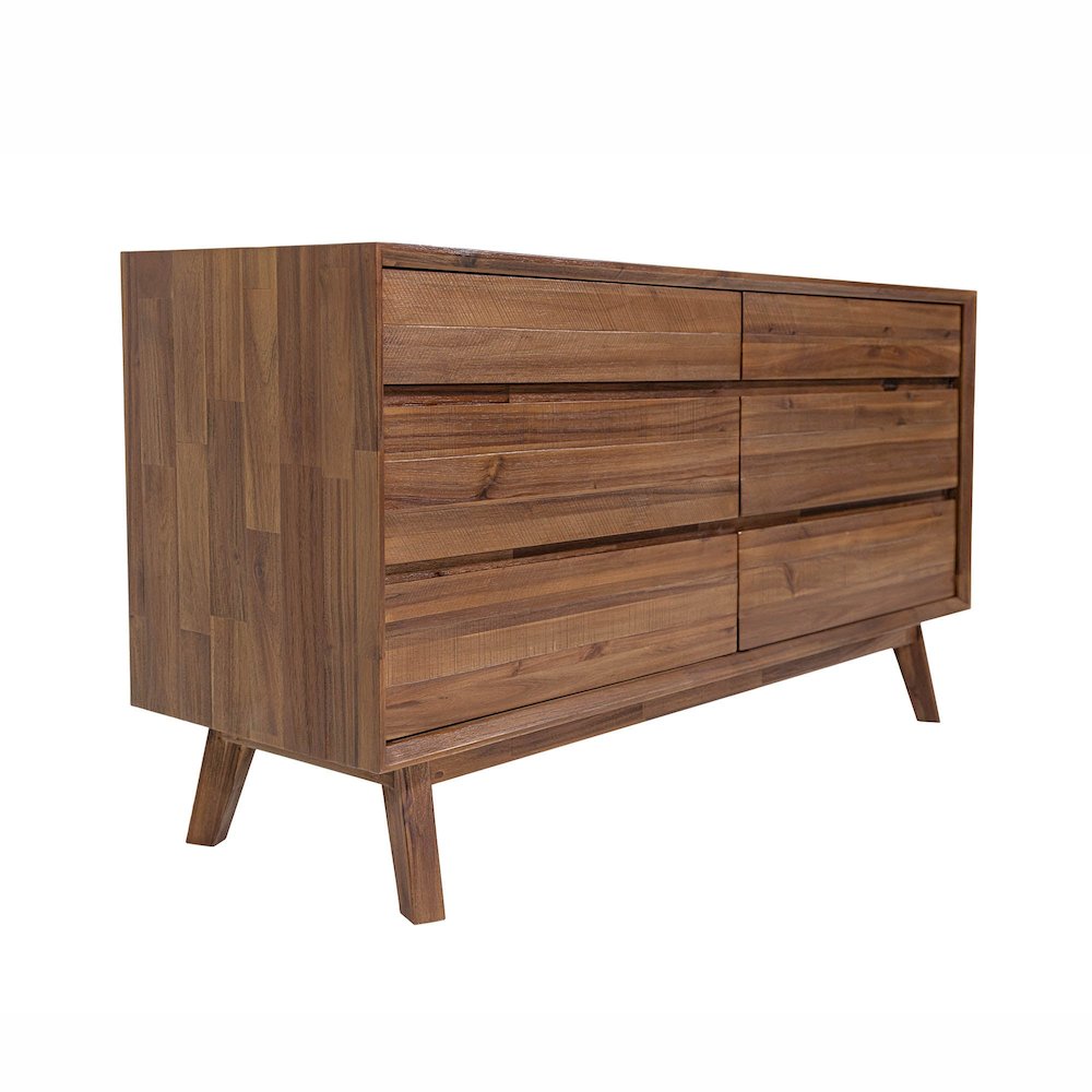 Gia 6 Drawer Dresser - Warm Pecan. Picture 10
