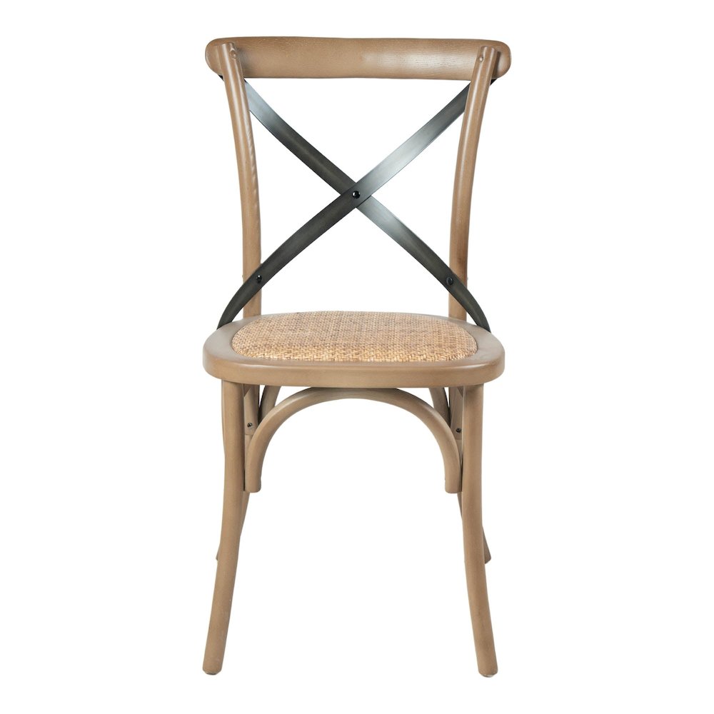 Cross Back Chair with Rattan Seat - Sundried. Picture 4