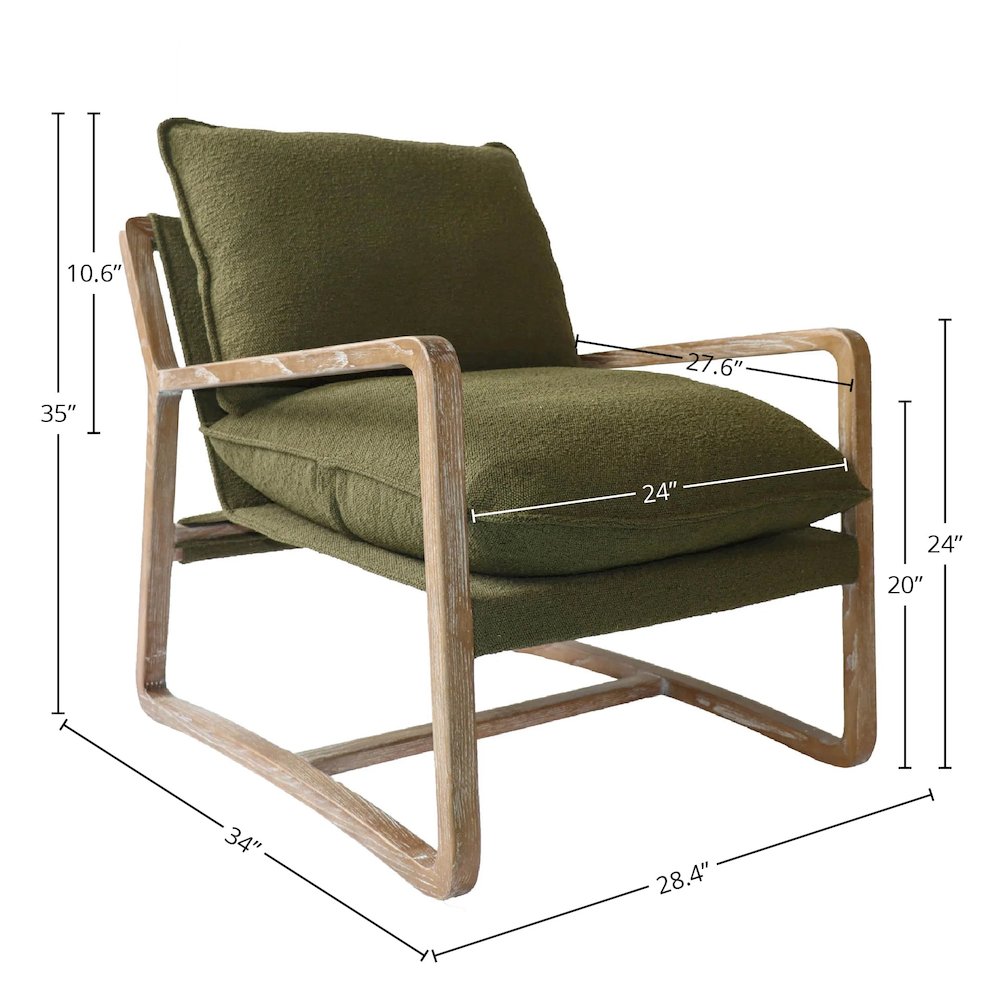 Huntington Club Chair - Moss Boucle. Picture 7