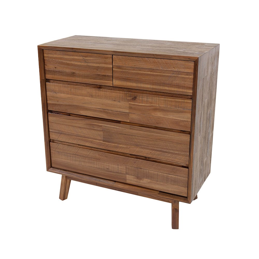 Gia 5 Drawer Chest - Warm Pecan. Picture 8