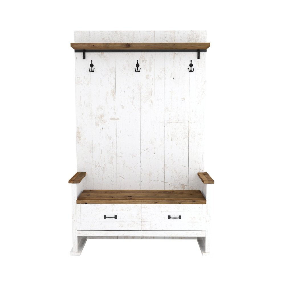 Provence Hall Bench 2 Drawer. Picture 2