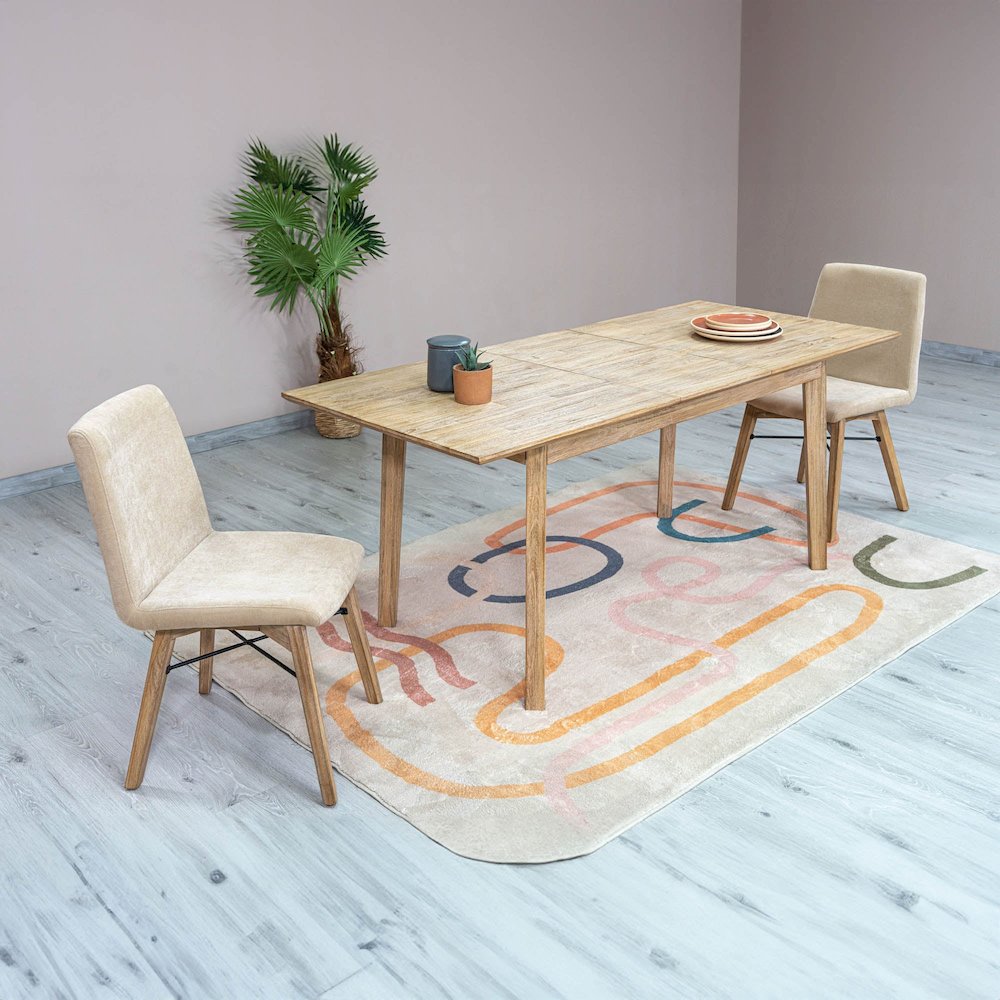 Gia Small Extension Dining Table with Butterfly System 55/71” - Light Driftwood. Picture 14