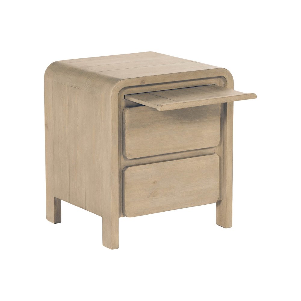 Opera 2 Drawer Nightstand - Scrubbed Teak. Picture 5