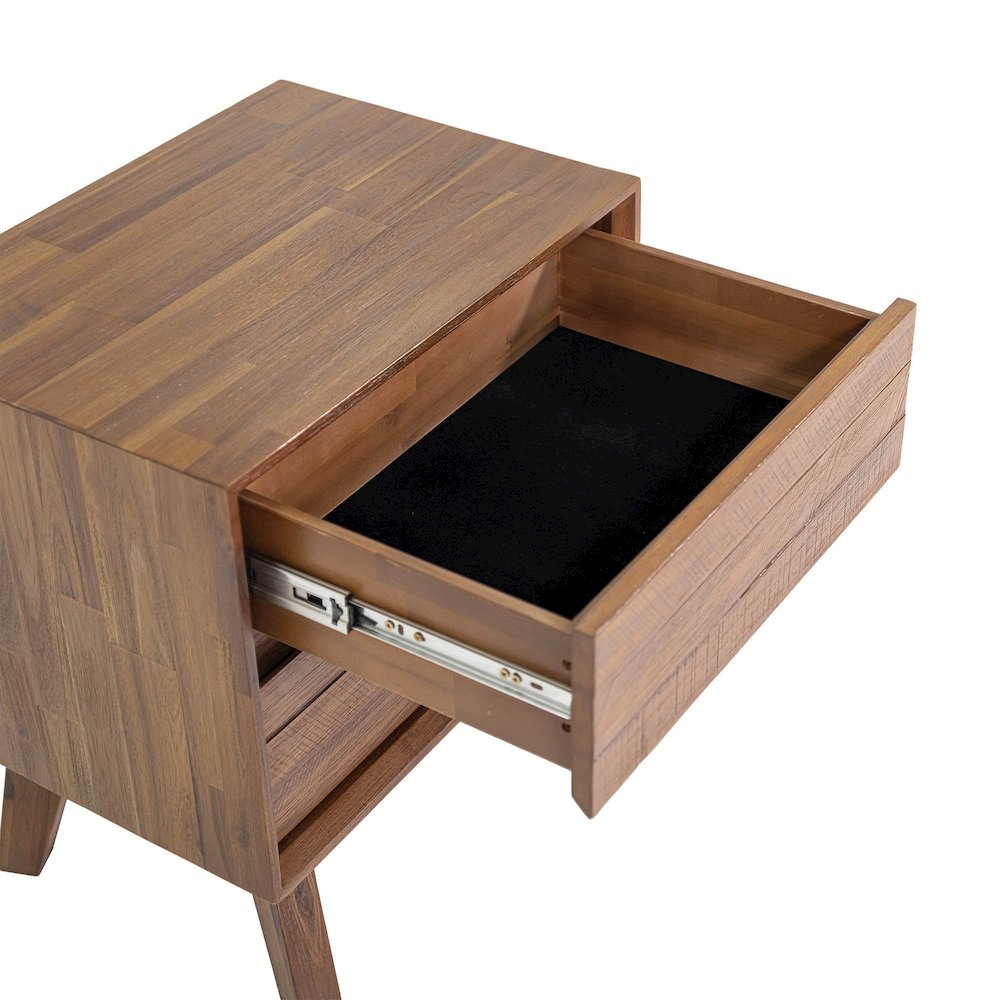 Gia 2 Drawer Nightstand - Warm Pecan. Picture 9