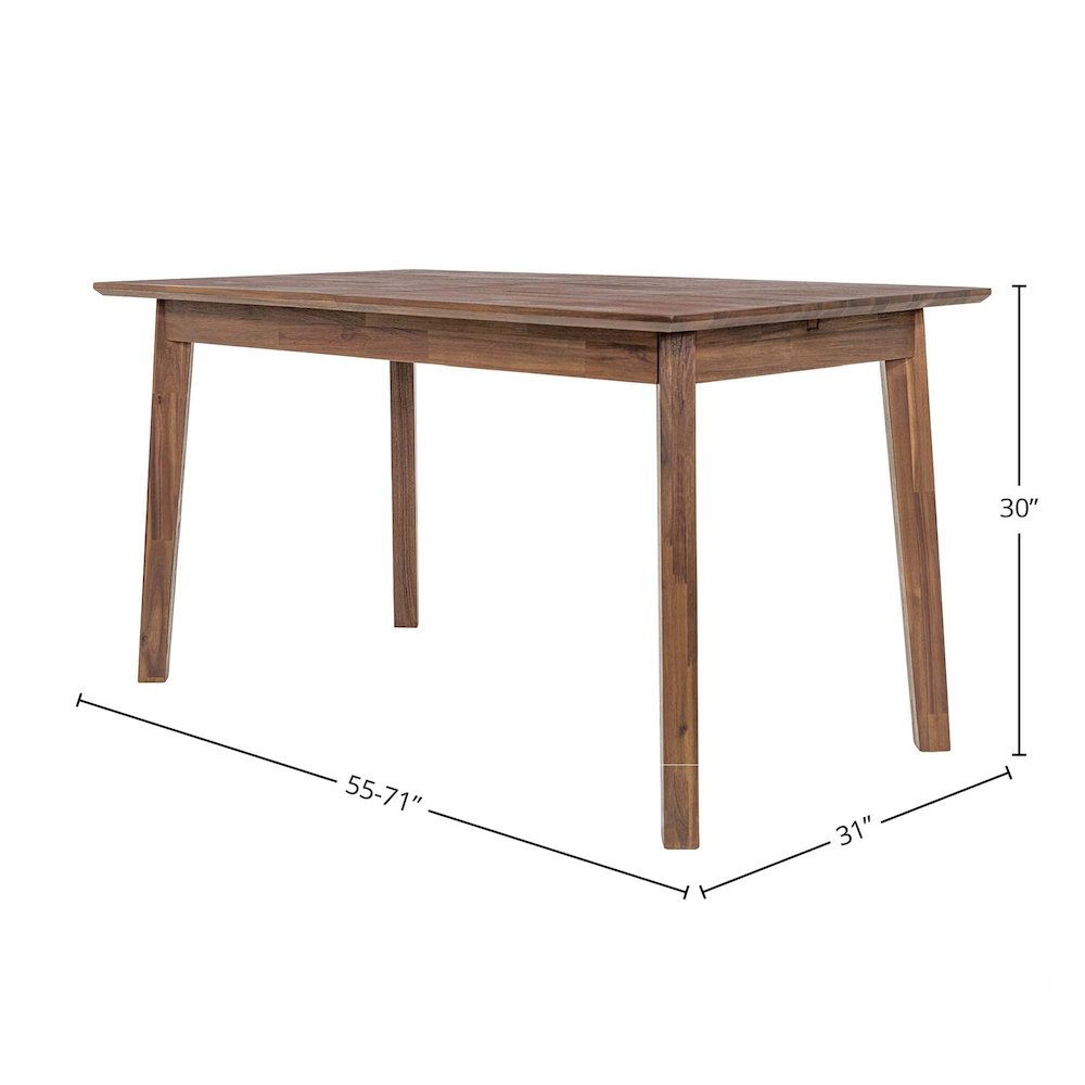 Gia Small Extension Dining Table with Butterfly System 55/71” - Warm Pecan. Picture 3