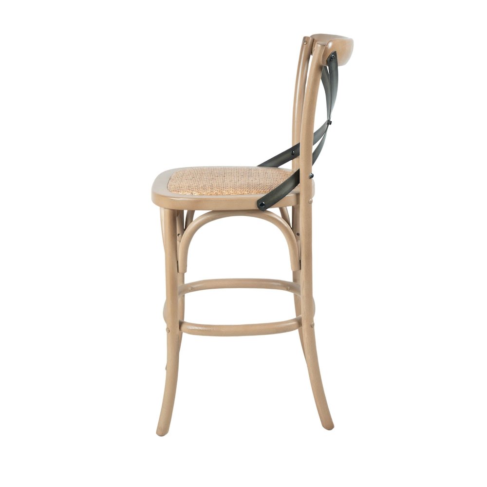 Cross Back Fixed Counter Stool - Sundried. Picture 5