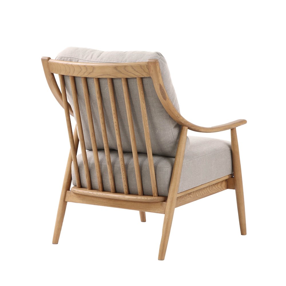 Kinsley Club Chair - Light Linen/ Natural Frame. Picture 7