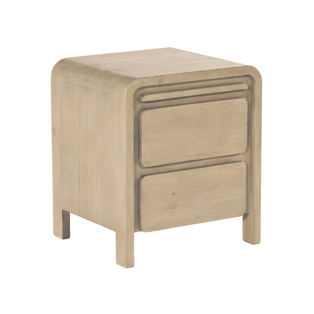 Opera 2 Drawer Nightstand - Scrubbed Teak. Picture 1