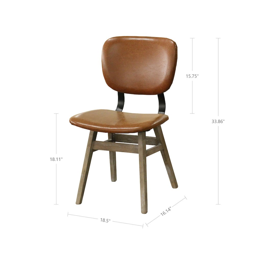 Fraser Dining Chair - Tan Brown. Picture 3