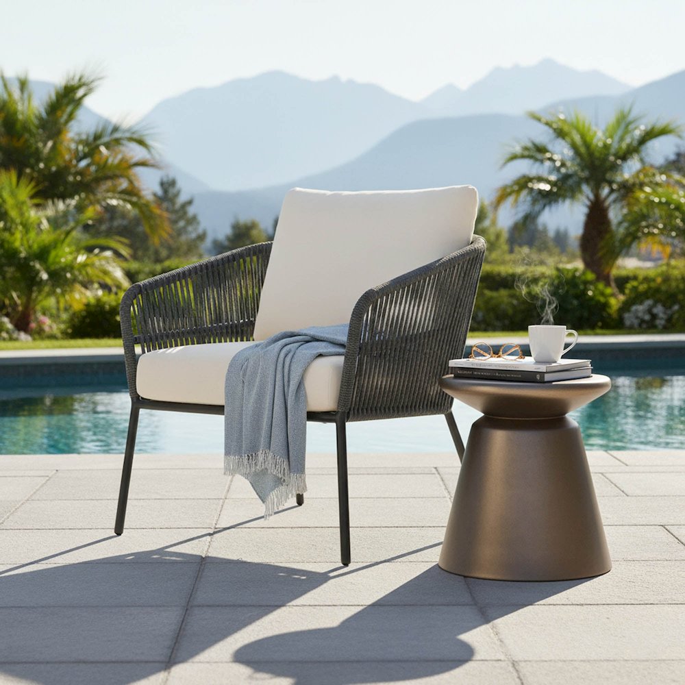 Concrete Mineral Side Table - Bronze. Picture 10
