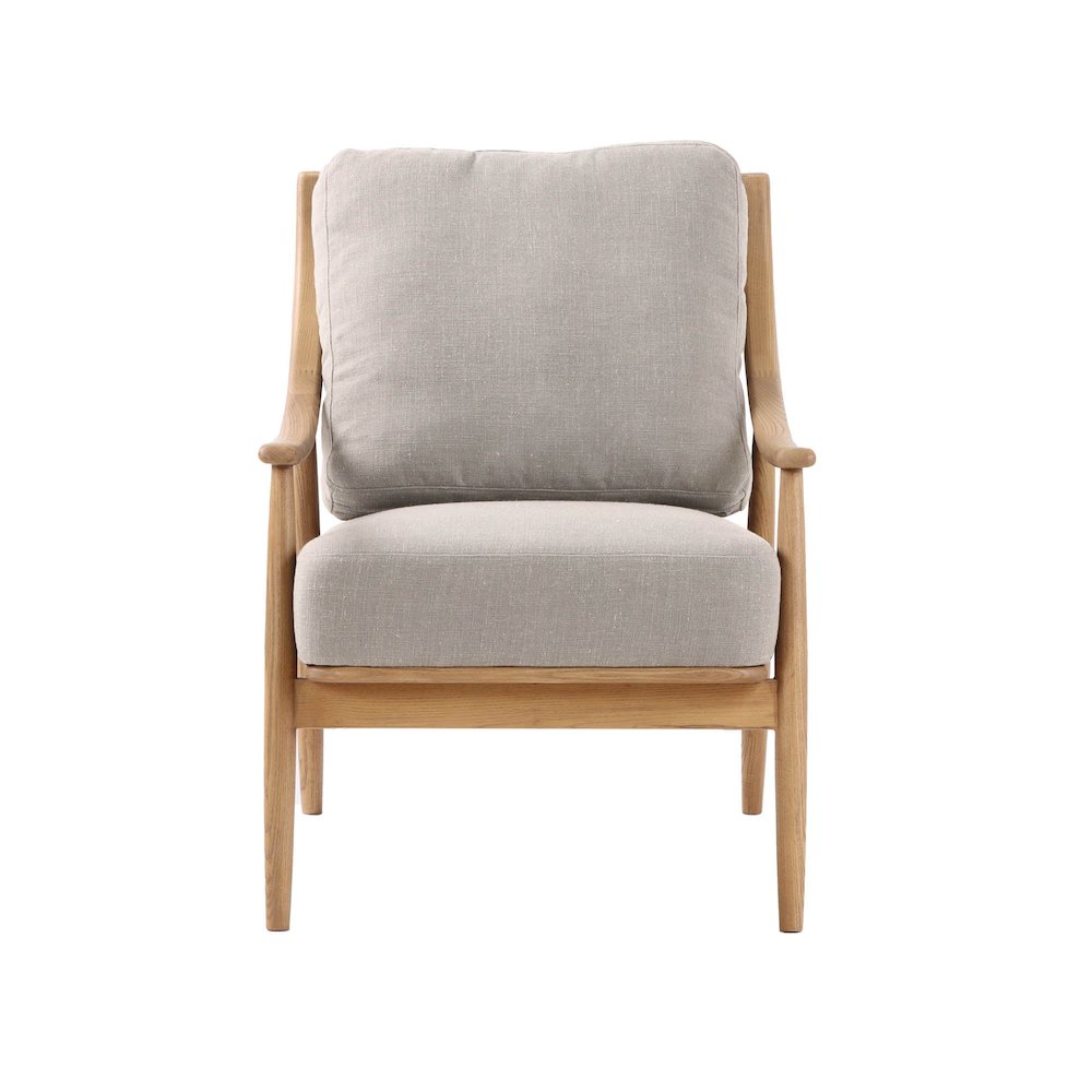Kinsley Club Chair - Light Linen/ Natural Frame. Picture 3