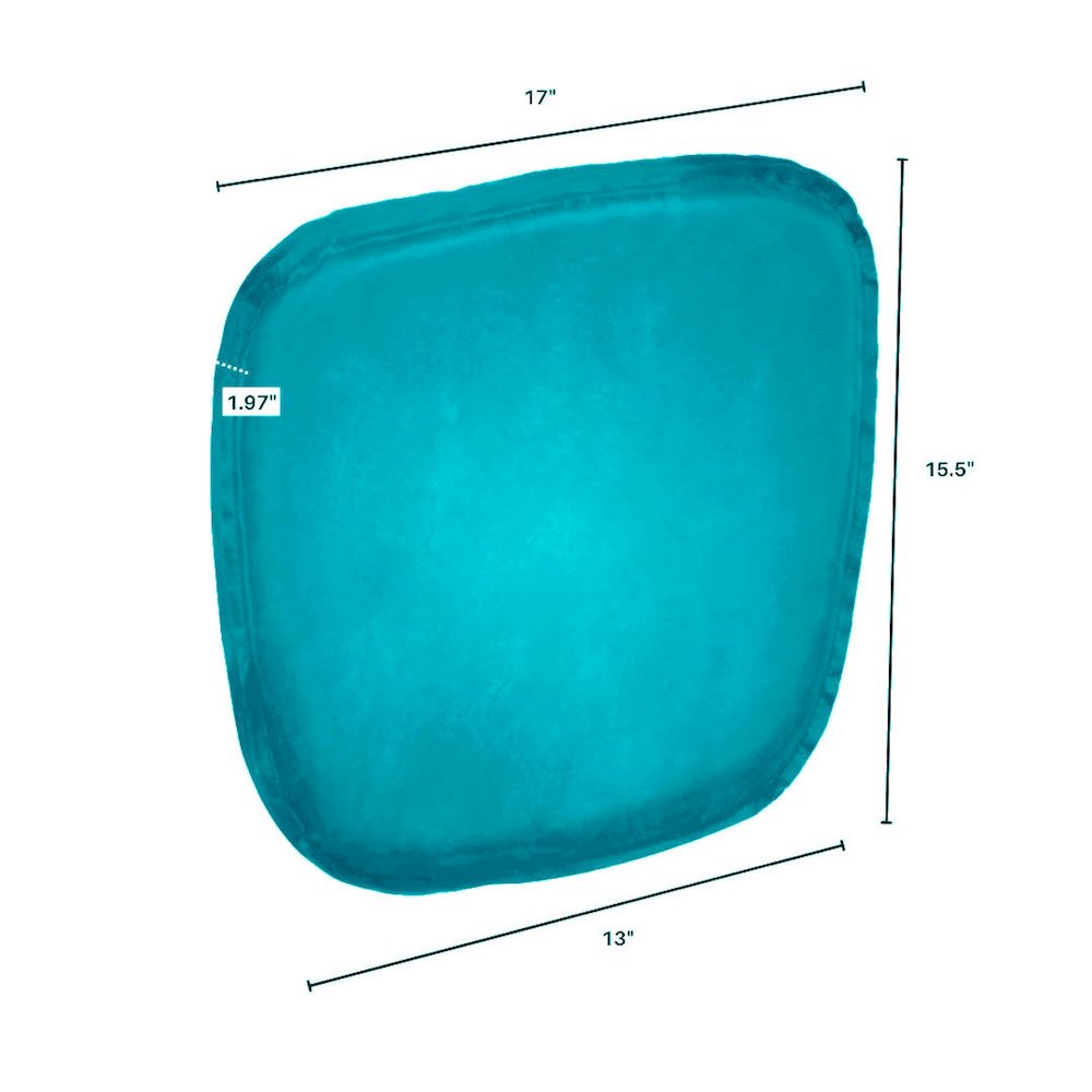 Metal Crossback Leather Cushion Seat - Peacock Blue. Picture 4