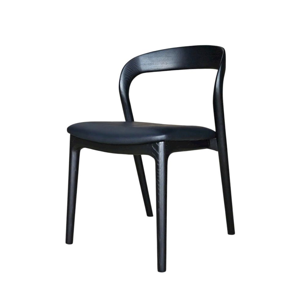 Rotondo Dining Chair - Black Frame with PU Seat. Picture 10