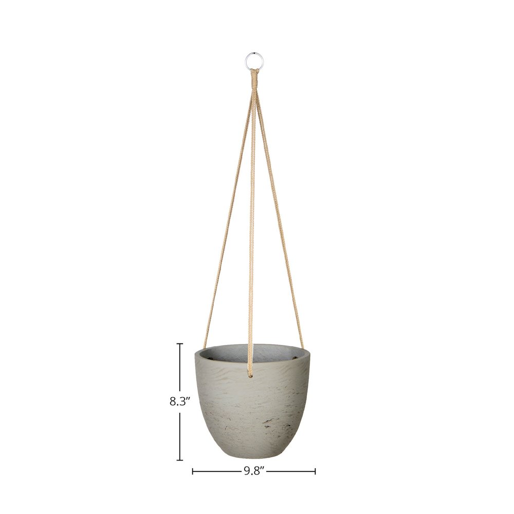 Classic Medium Hanging Pot - Cement Grey. Picture 3