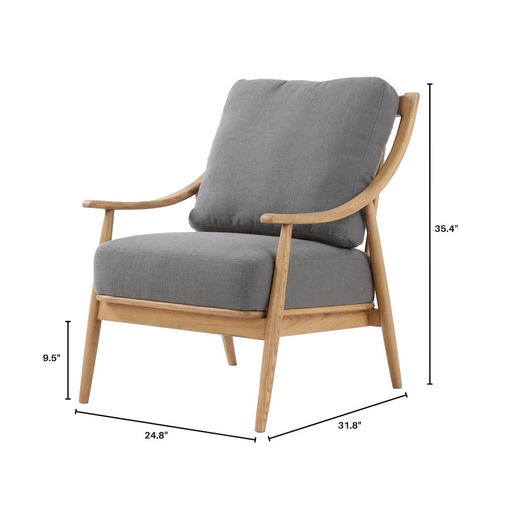 Kinsley Club Chair - Stormy Grey/Natural Frame. Picture 9