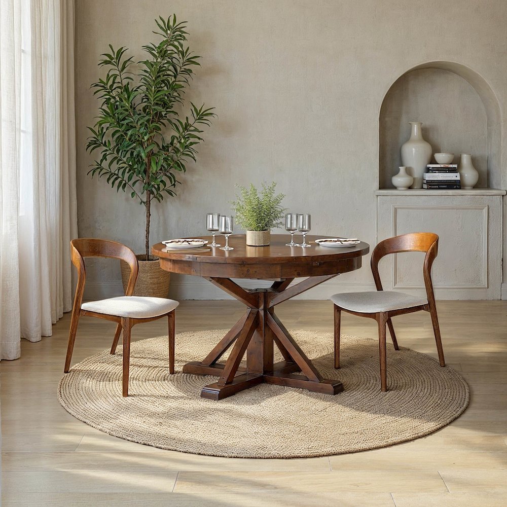 Irish Coast Round 47/63" Extension Dining Table - African Dusk. Picture 6
