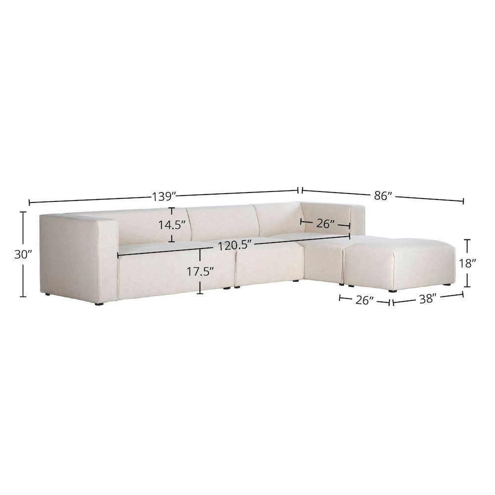 Premium Right Modular Sectional with Ottoman. Picture 3