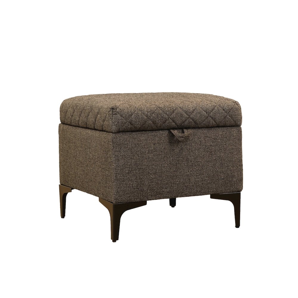Reece Storage Ottoman - Medium Brown. Picture 1