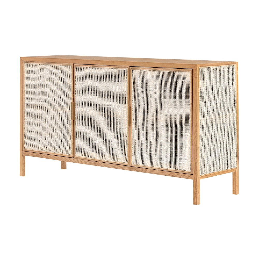 Rattan 3 Door Sideboard - Natural. Picture 1