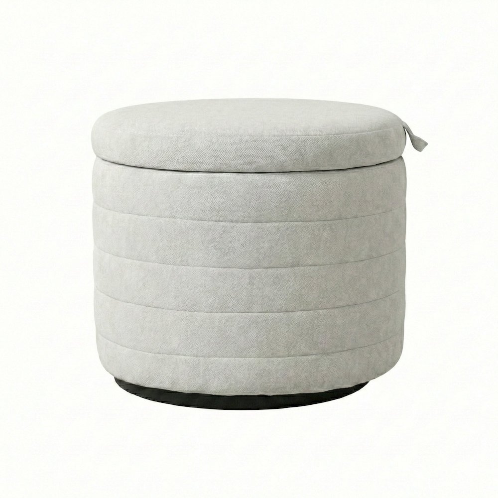 Elio Storage Ottoman - Platinum. Picture 1