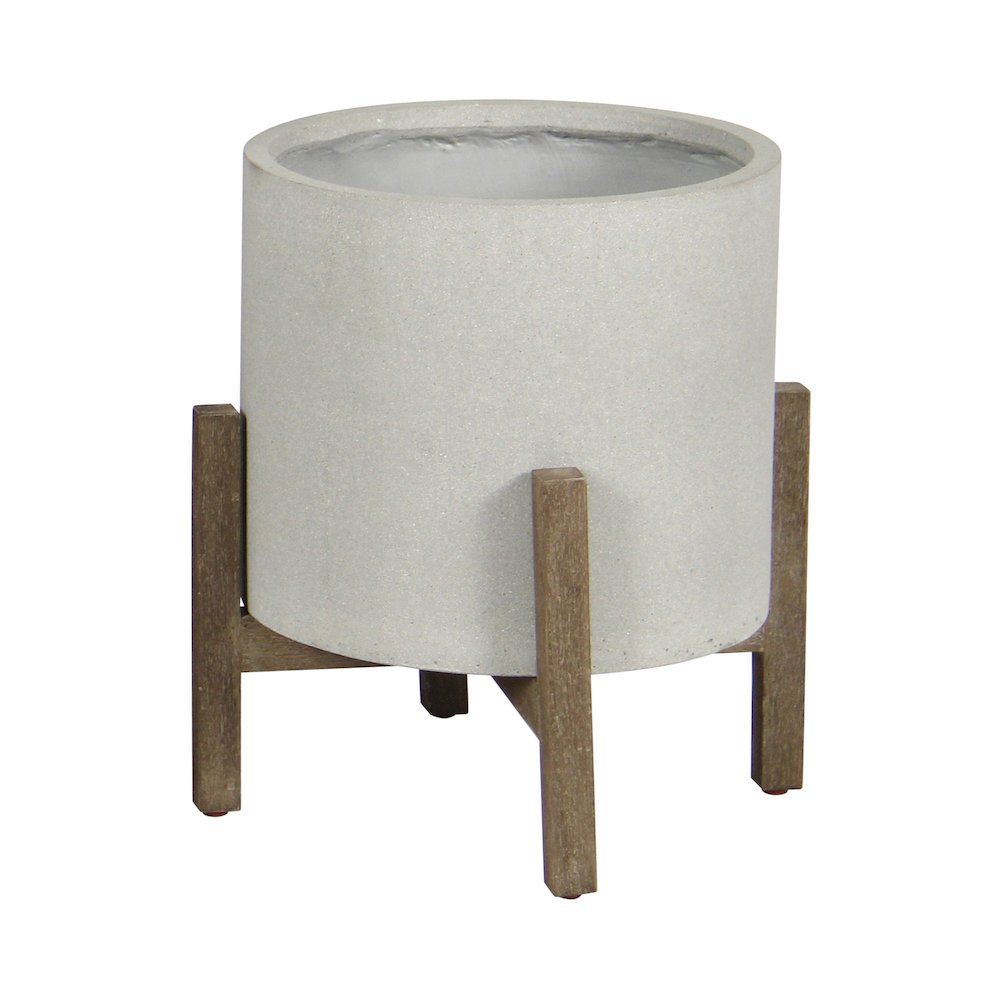 Patio Round Standing Pot - Natural Stone. Picture 1