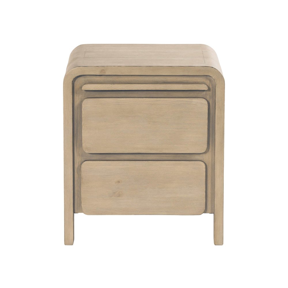 Opera 2 Drawer Nightstand - Scrubbed Teak. Picture 4