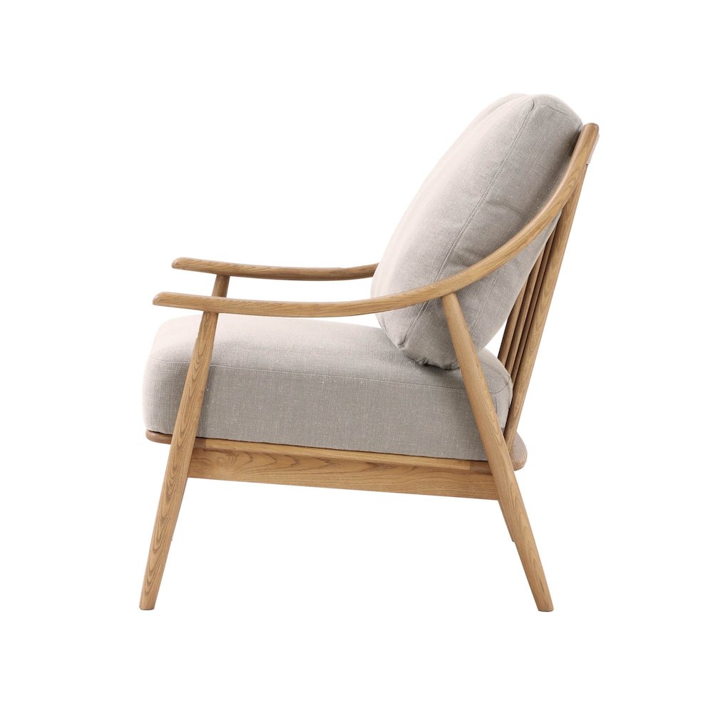 Kinsley Club Chair - Light Linen/ Natural Frame. Picture 1