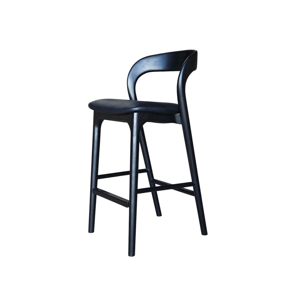 Rotondo Counter Stool - Black Frame with PU Seat. Picture 10