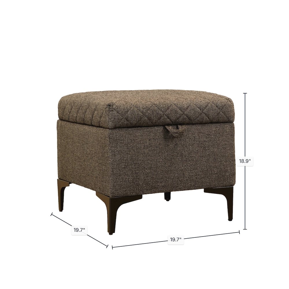 Reece Storage Ottoman - Medium Brown. Picture 3