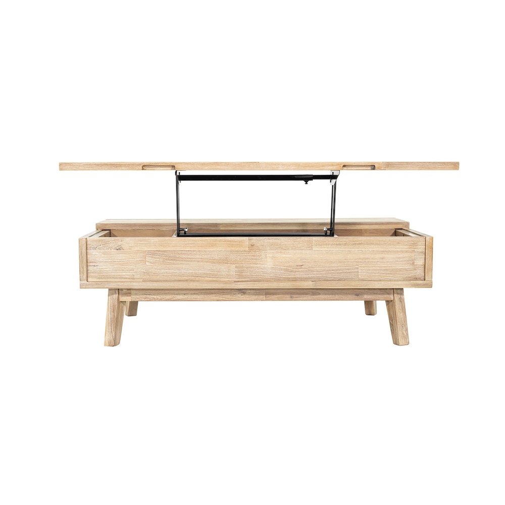 Gia Coffee Table with Lift Top - Light Driftwood. Picture 11