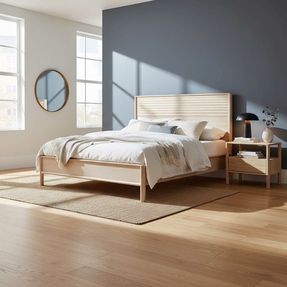 Runway King Bed - Light Oak. Picture 2