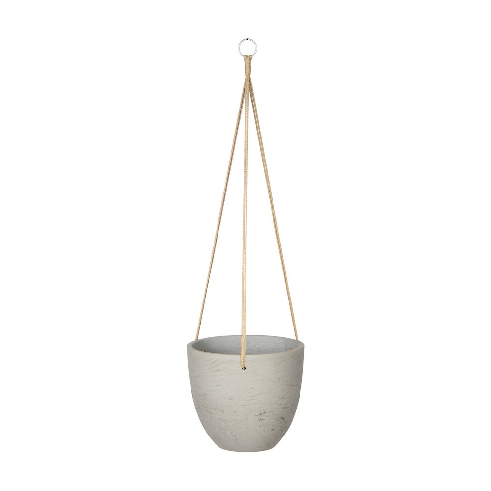 Classic Small Hanging Pot - Cement Grey. Picture 1