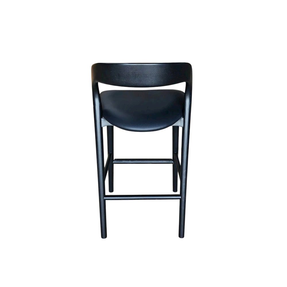 Rotondo Counter Stool - Black Frame with PU Seat. Picture 8