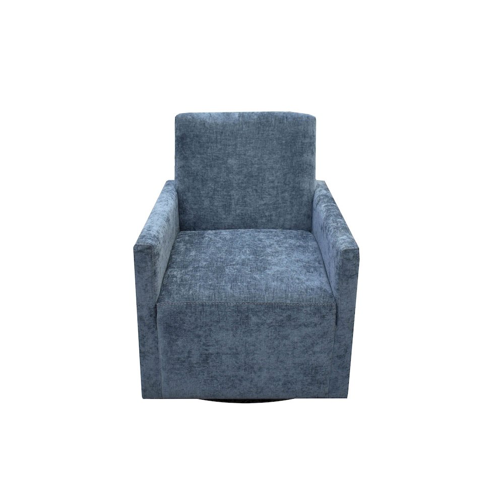 Riley Swivel Club Chair - Aqua Chenille. Picture 8