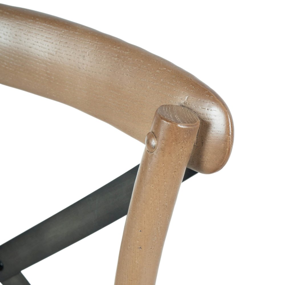 Cross Back Chair with Rattan Seat - Sundried. Picture 8