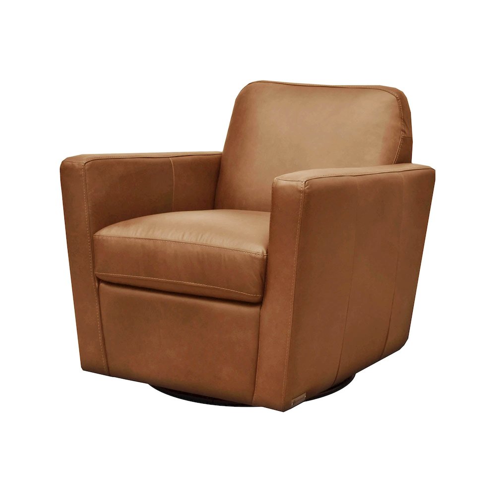 Cooper Swivel Club Chair - Cognac. Picture 1