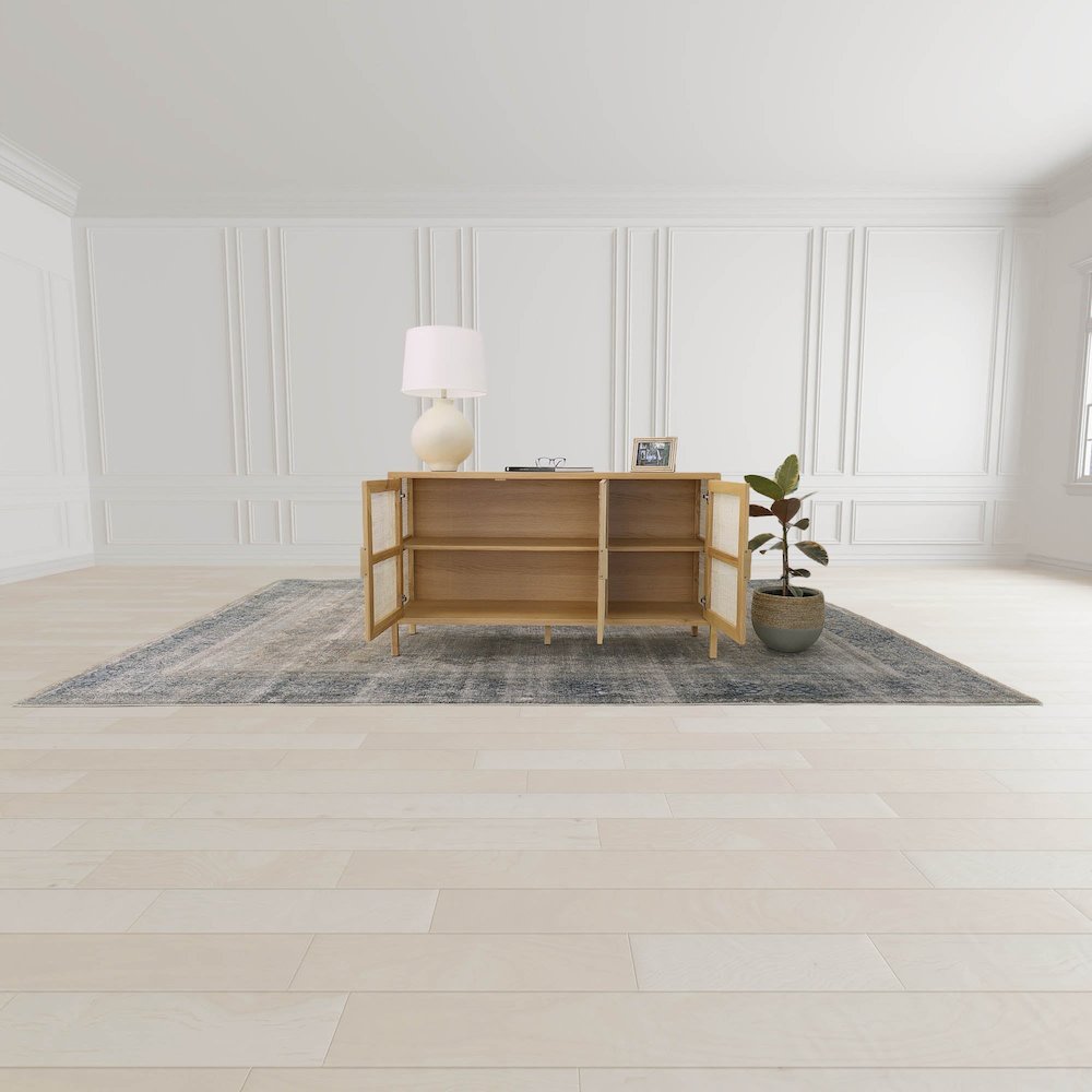 Rattan 3 Door Sideboard - Natural. Picture 10