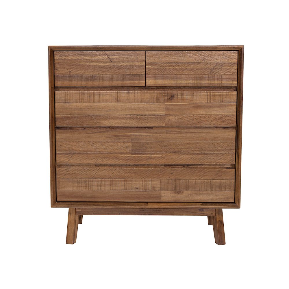 Gia 5 Drawer Chest - Warm Pecan. Picture 4