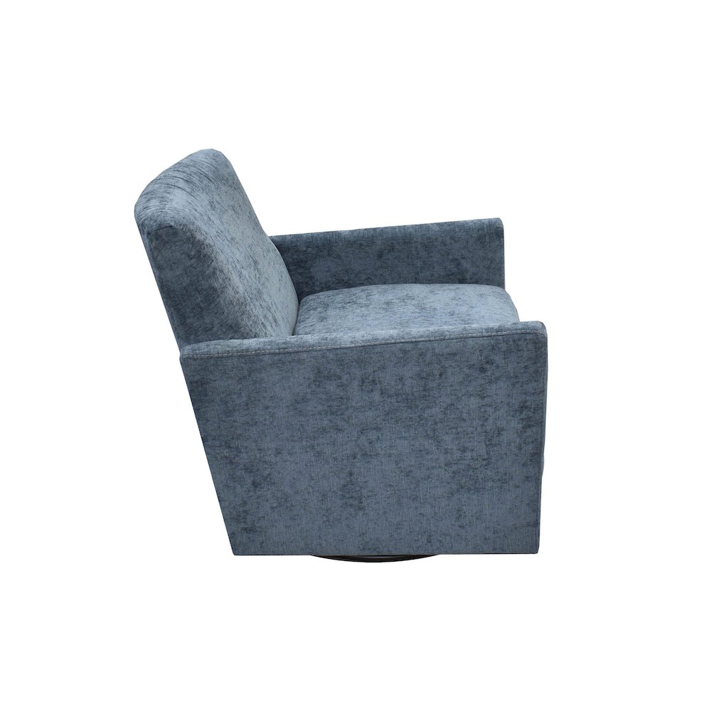 Riley Swivel Club Chair - Aqua Chenille. Picture 9
