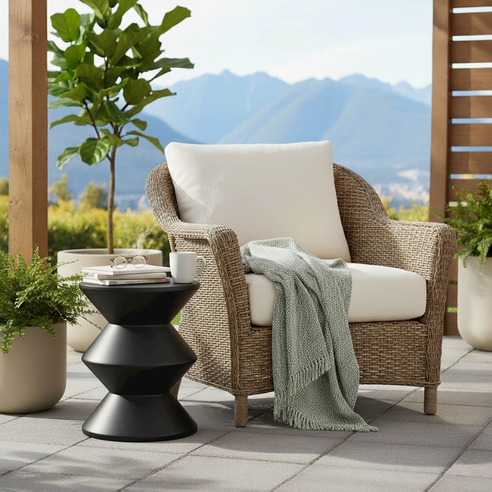 Concrete Inverted Side Table - Black. Picture 2