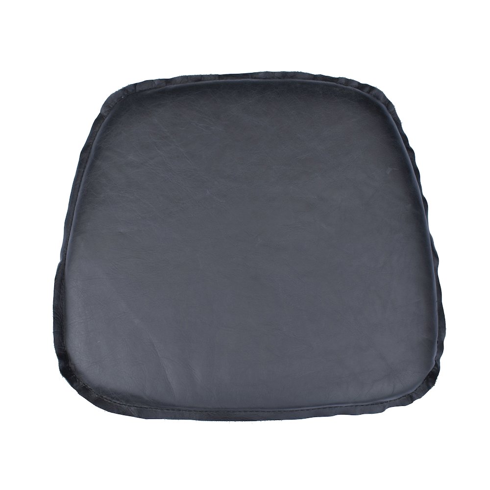 Metal Crossback Leather Cushion Seat - Antique Black. Picture 1